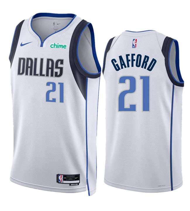 Men%27s Dallas Mavericks #21 Daniel Gafford White Association Edition Stitched Basketball Jersey Dzhi->dallas mavericks->NBA Jersey